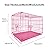 30Inch Dog Crate Pink Large Dog Crate Home or Travel Folding Metal Cage with Plastic Tray for Travel and Car Use,Pink