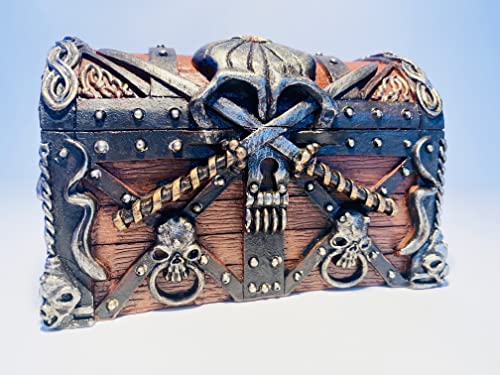 Mezzaluna Gifts Décoration pour aquarium en forme de coffre au trésor pirate 14 cm