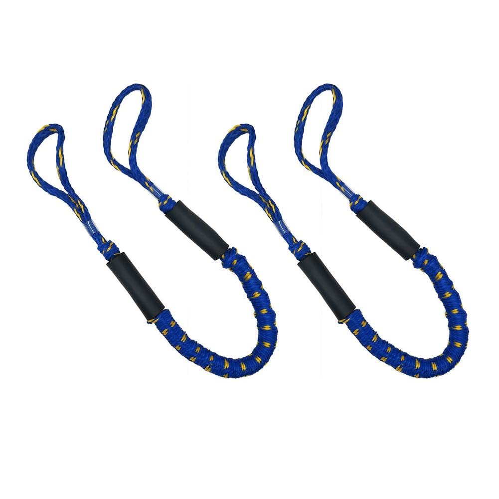 Jfgctyhxy Blu 2Pcs Dock Line Mooring Rope Docking 4Ft Stretchable(Blu)