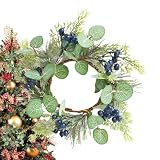 Girlande für Säulen - Girlande mit Winterbeeren und Eukalyptusblättern, Hochzeitsdekorationen für Bauernhofurlaub, Mittelstücke mit künstlichem Grün geeignet