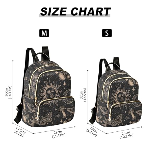 Image of ALAZA Sun Moon Stars Witchy Mini Backpack Purse for Women Travel Bag Fashion Daypack Back Pack Shoulder Bag