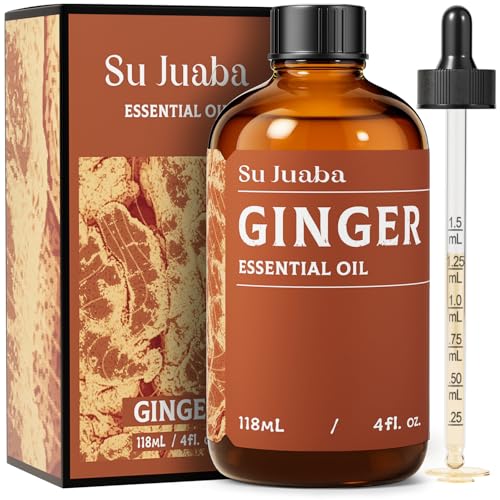 SU JUABA Ginger Oil 4 Fl Oz for Massage Diffuser Aromatherapy Hair & Skin Care - 118ML