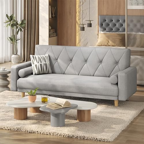 Yaheetech Convertible Sofa Bed Fabric Sofa Couch Click Clack Mode...