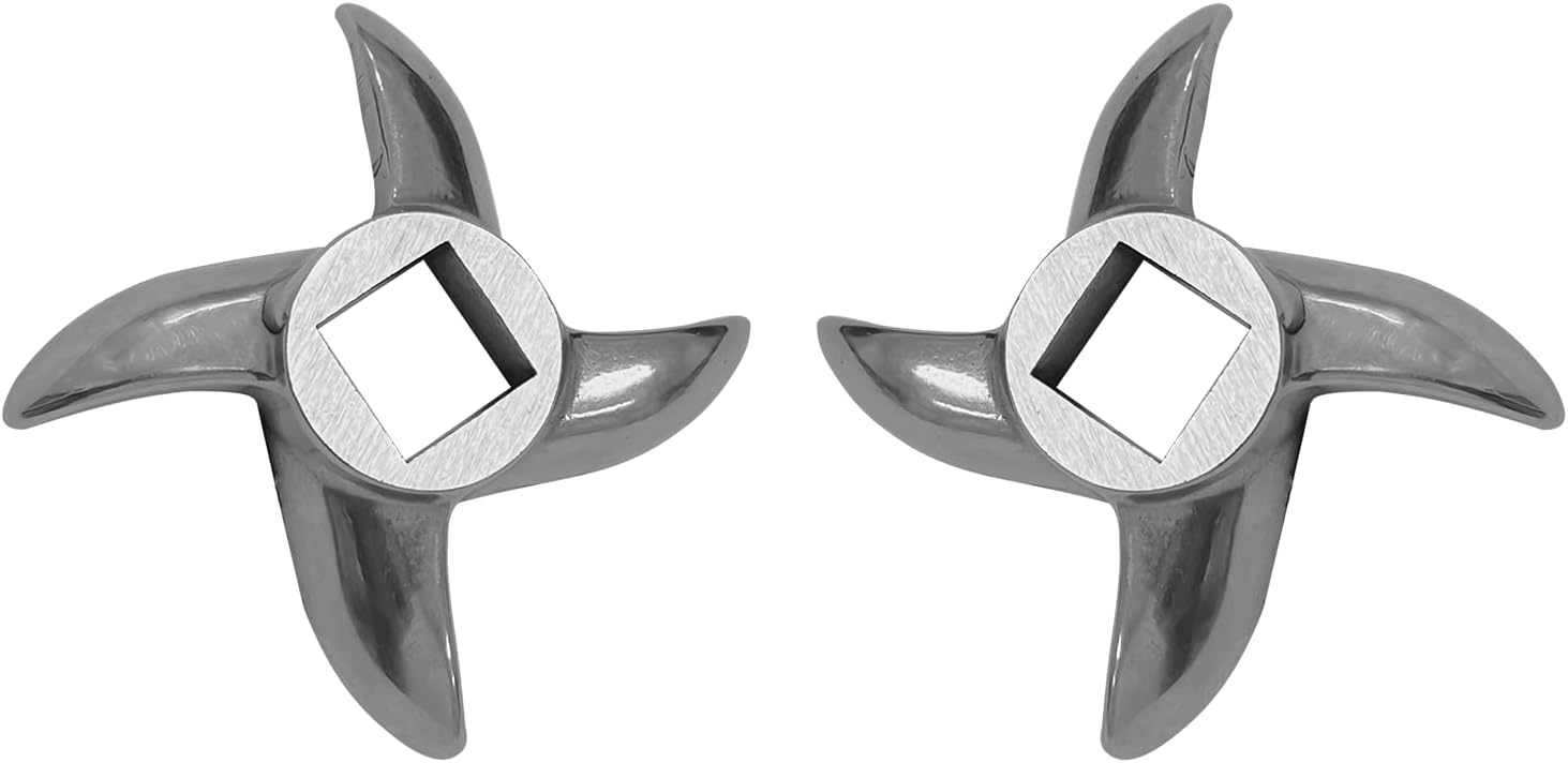 #12 Meat Grinder Blade Stainless Steel Knife Cutter Replacement, Please check the size and shape(2 pc)