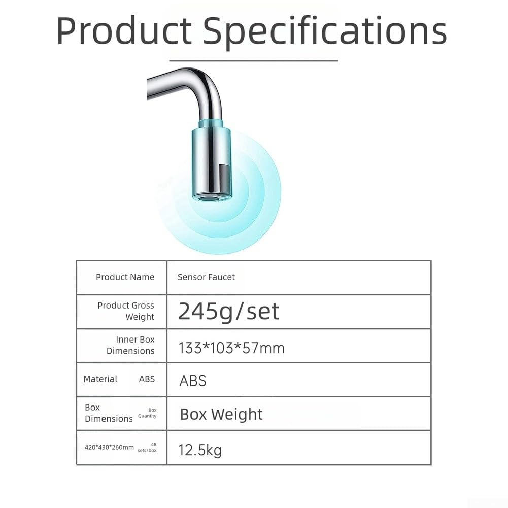Grifo de infrarrojos para baño con sensor, compatible con rosca M22/para rosca M24, con alcachofa extensible y modo de chorro de burbujas, para lavabo, baño, lavabo de mano (alambre drawing)