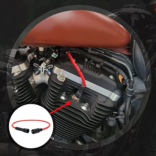 Xtptfabs Red 8Mm Spark Plug Wire Set Compatible With Harley-Davidson Sportster Xl 883 1200 07-17 #TOP1