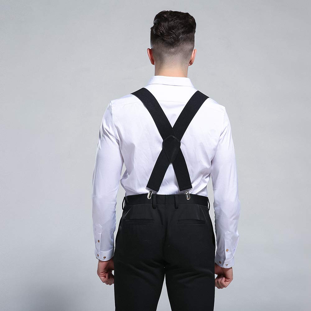 Tirantes Tirantes Hombre 2 Pulgadas 50mm Ancho Ajustable Cuatro Clip-on X-Back Elástico Negro Rojo Gris Heavy Duty Tirantes Tirantes Hombre (Color : 9)