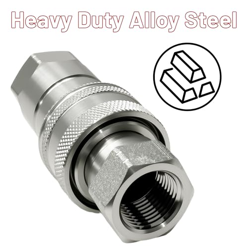 Image of 1 /2 inch Ag ISO 5675 Hydraulic Quick Connect Couplers with Poppet Valve,1 /2 inch NPT Thread,3600 PSI,Fit for Parker 8010-4 and Pioneer 4000 Series