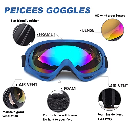 Peicees Pack Of 2 Ski Goggles For Women Men Kids Snow Sports Motorcycle Snowboard Goggles #TOP2
