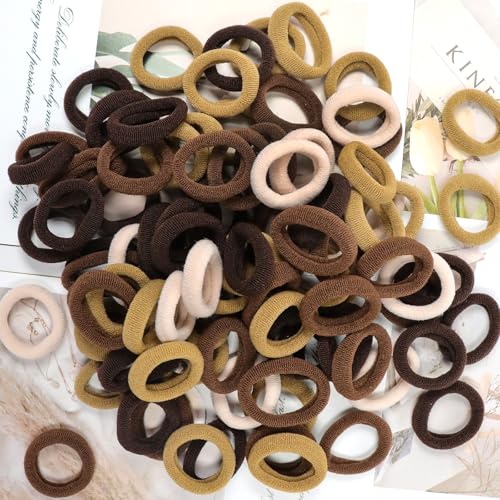 Image of 300PCS Cotton Toddler Hair Ties for Girls,No Crease Hair Ties