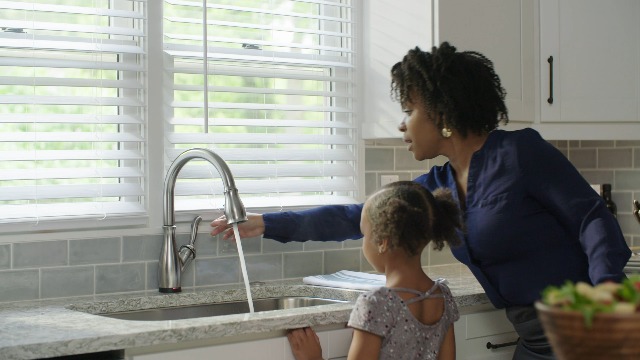 Delta Leland Brushed Gold Touch Kitchen Faucet with Pull Down