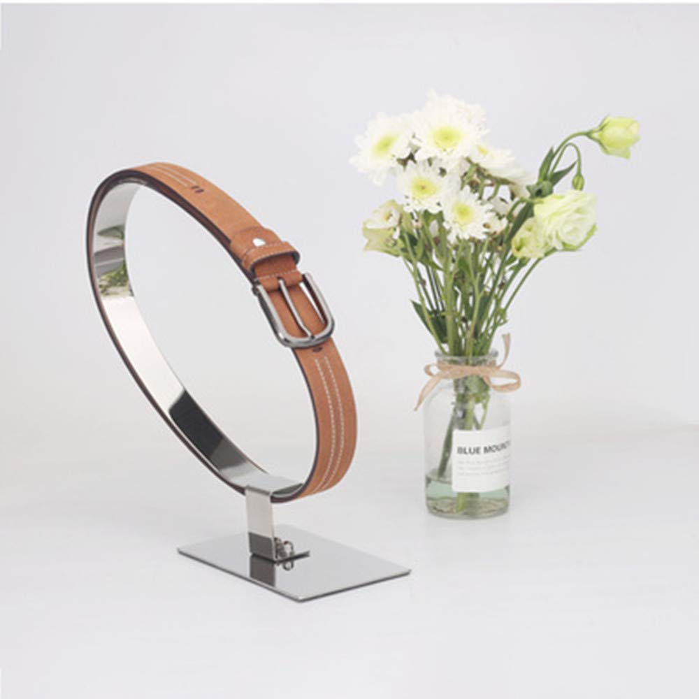 BEIFU FORM Belt Display Rack Belt Display Stand Stainless Steel Belt Rack (Silver(Single Circle))