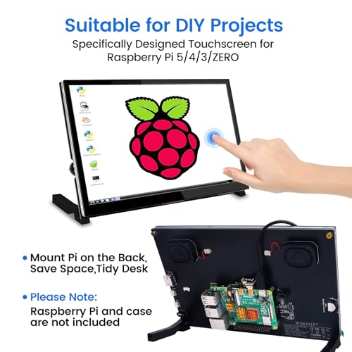 Image of WIMAXIT 10.1 inch Raspberry Pi Touch Screen Portable Monitor, 1024X600 IPS Mini Small HDMI Display for Raspberry Pi 5 4 3 2 Zero B+ Model B Xbox PS4 iOS Windows 7 /8 /10, No Driver Required
