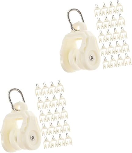 TEHAUX 100 pcs Windows Glider Wheel Hooks Sliding Fitting for Shower Pulley Runner Ers Cm Plastic Curtain Track Tracks Hook Ceiling