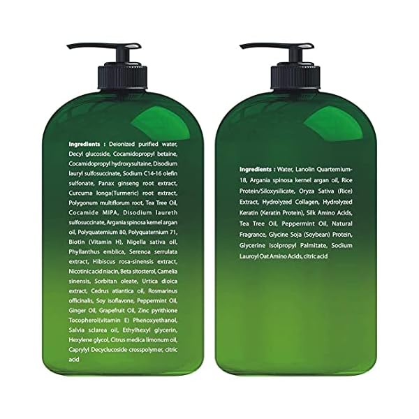 Tea-Tree-Mint-Shampoo-and-Conditioner-contains-Pure-Tea-Tree-Oil-Peppermint-Oil-Fights-Hair-Loss-Promotes-Hair-Growth-Fights-Dandruff-Lice-Itchy-Scalp-Men-Women-Sulfate-Free-16-oz-x-2 Tea Tree Mint Shampoo and Conditioner - contains Pure Tea Tree & Peppermint Oil - Promotes Hair Growth, Fights Hair Loss & Dandruff, Lice & Itchy Scalp - Men & Women Sulfate Free -16 oz x 2