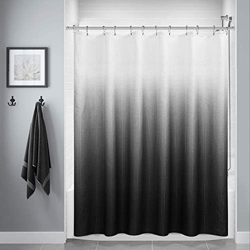 black shower curtain