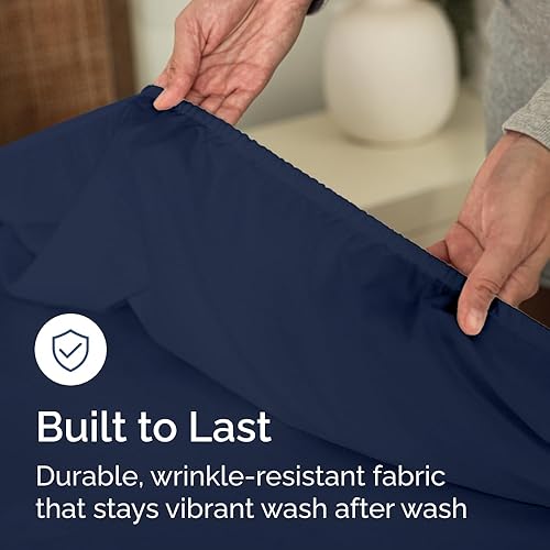 Miniatura 6 de Sábana bajera tamaño Individual XL, suave con esquinas de 8 a 16 pulgadas de profundidad, transpirable y sin arrugas, cuidado fácil, sin