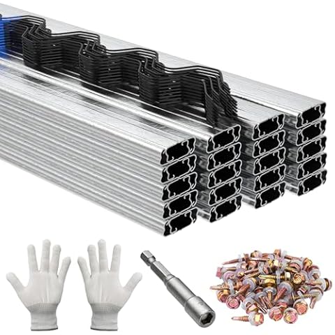 hannger 40 PCS 3.28FT Greenhouse Wiggle Spring Wire and Lock Channel Kit, Greenhouse Channel and PVC Coated Spring for Plastic Film, Netting or Cloth, Comes with Seal Tight Screws and Driver. Cover