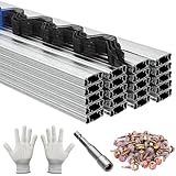 hannger 20 PCS 3.28FT Greenhouse Wiggle Spring Wire and Lock Channel Kit, Greenhouse Channel and PVC Coated Spring for Plastic Film, Netting or Cloth, Comes with Seal Tight Screws and Driver.