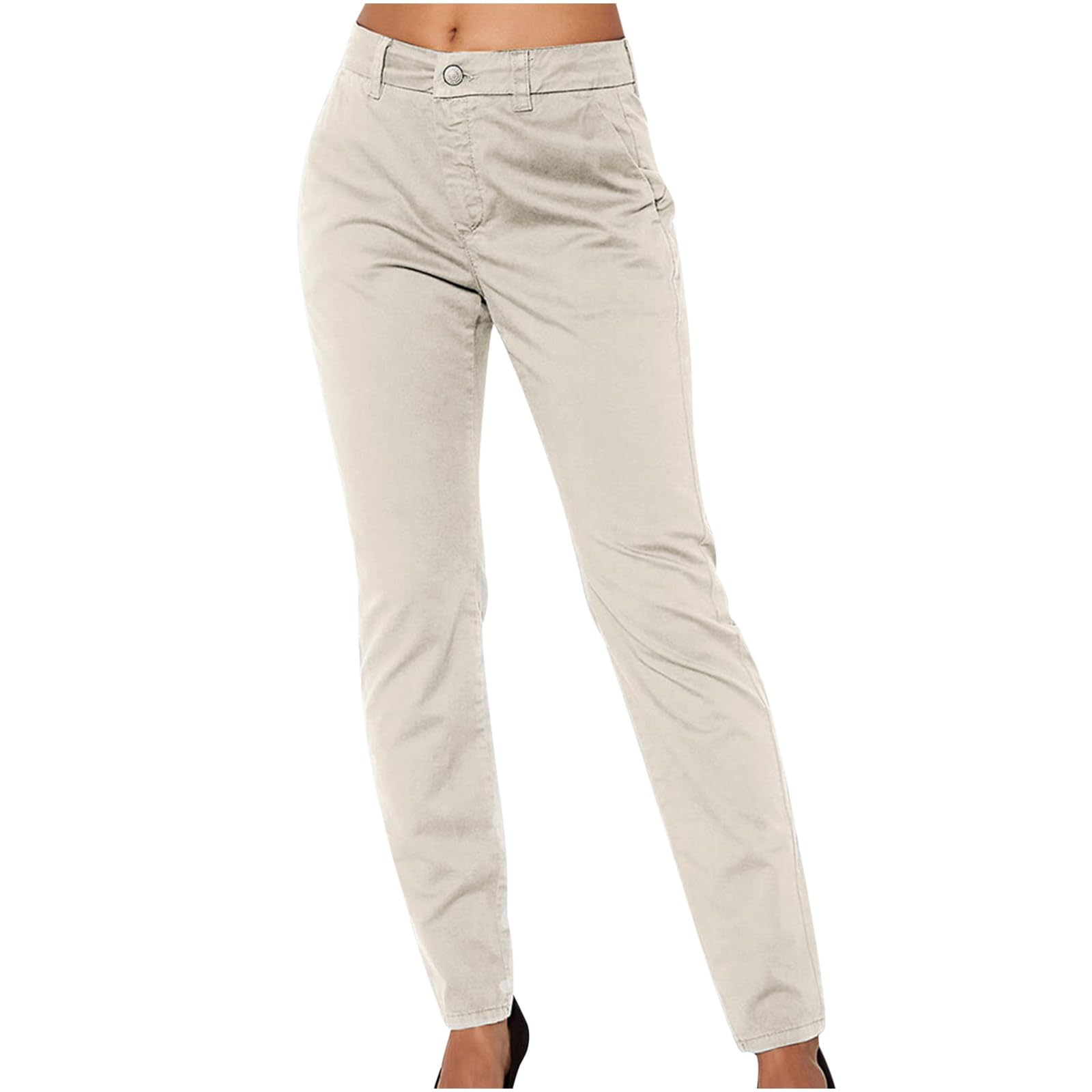 Womens Dress Pant Stretch Uniform Work Skinny Chino Pants Ladies Low Rise Lounge Business Office Leggings Trousers