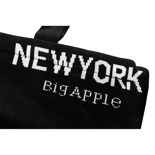 Artisan Owl Large Canvas Tote Bag – New York City Skyline Design – Reusable Shoulder Bag for Everyday Use 18 x 14 x 1 inches (Black)4
