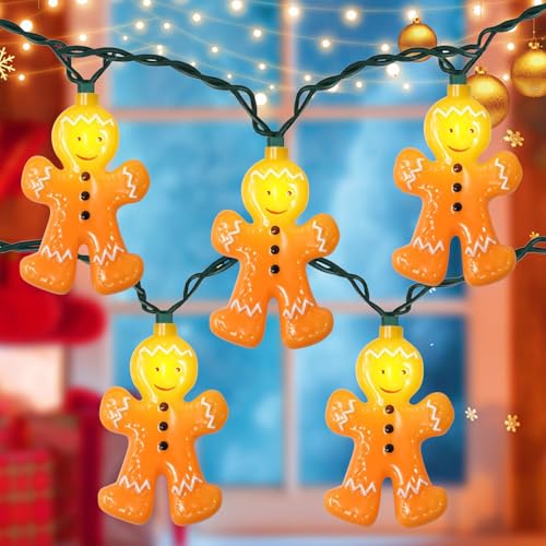 SOTOPOO 8.5Ft LED Christmas Gingerbread Lights Gingerbread Man String Lights