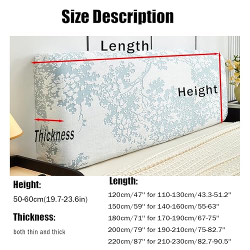 Funda de cabecero de cama elastica verde de 200 cm lavable para proteccion de muebles OBASDFD 8