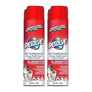 Resolve Pet Specialist Heavy Traffic Foam Carpet Cleaner, Pet Stain & Odor Remover, 22 oz Cans, 2 Pack