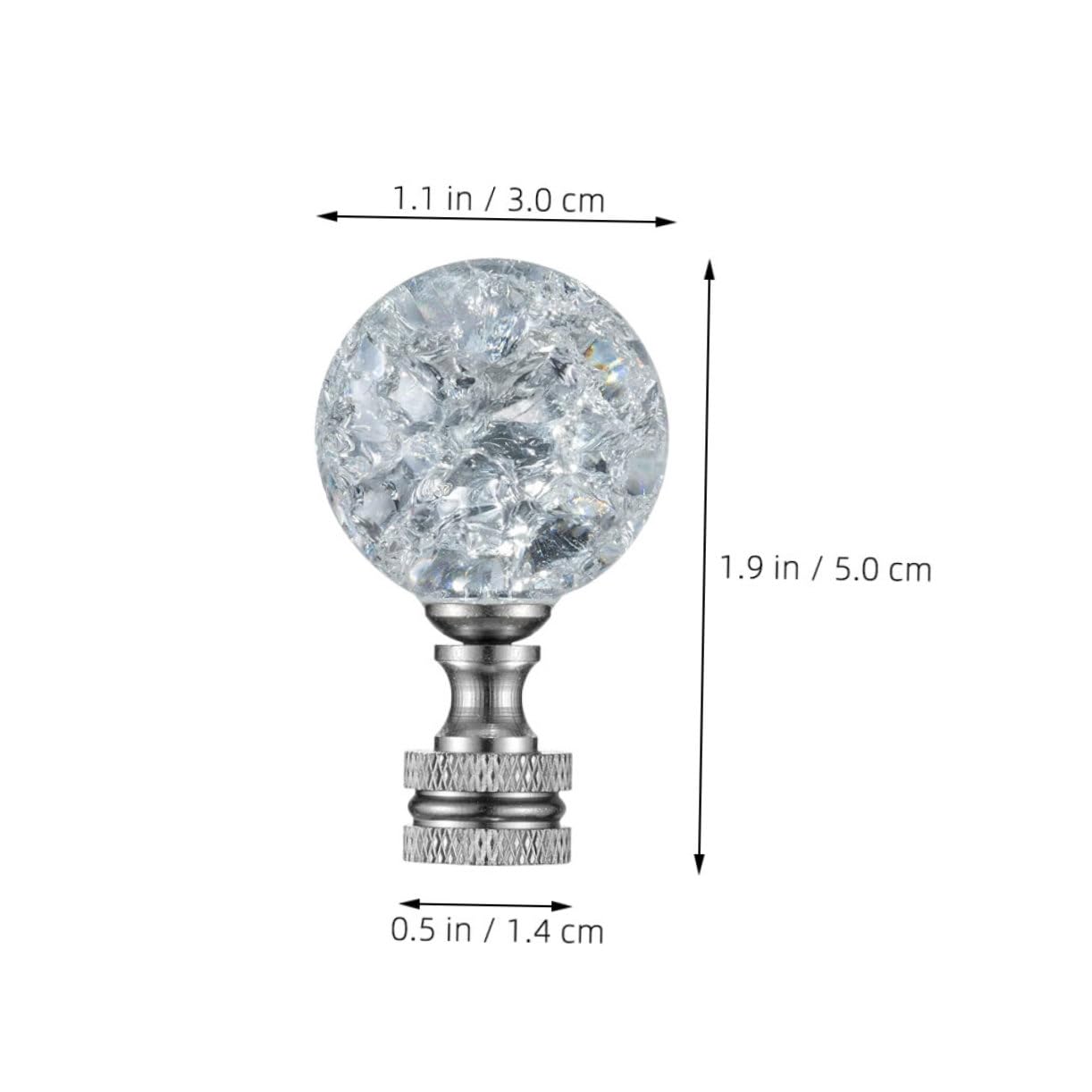 SOLUSTRE Kristallglas Lampenknopf 2 Stück mit Poliertem Metallsockel Dekorative Lampenaufsätze für Tisch und Stehlampen Vielseitige LED Leuchten Zierkappe Wohnraum Dekoration