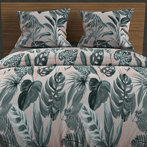 Soleil d'ocre, Duvet Cover Set, Cotton, 57 Thread Count, 260 x 240 cm, Tropic Pink, Blue - Image 2