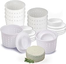 10 pcs Cheesemaking Kit with Piston Punched Сheese Maker Press Strainer Cheese Basic Cheese Mold 10 oz (300 ml)