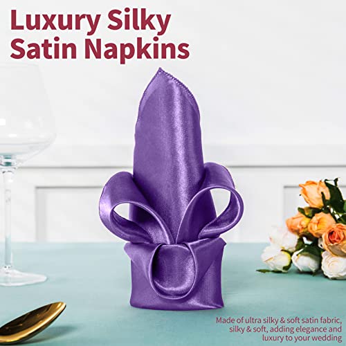 Servilletas de Tela Satinadas Morado Claro 17x17 Pulgadas 16 Unidades miniatura 7