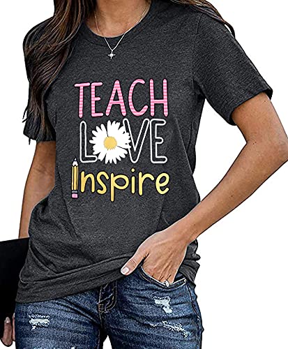 Women's T-Shirt Teaching Kindness Teacher Shirt Funny Short Sleeve Inspirational Graphic Tee Top2