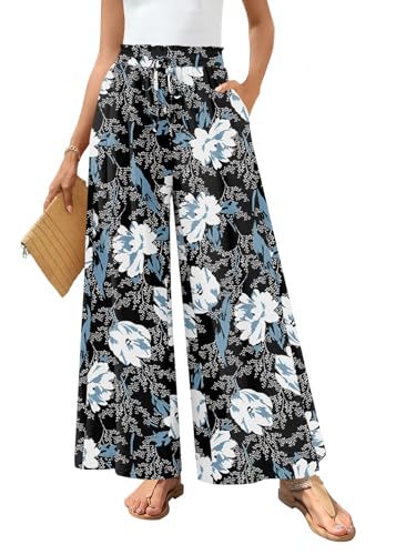 Bestbee Elastic-Waist Palazzo Pants (White Lily)
