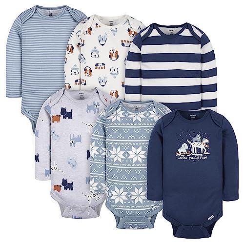 Image of Gerber Baby Boys 6-pack Long-sleeve Onesies Bodysuit