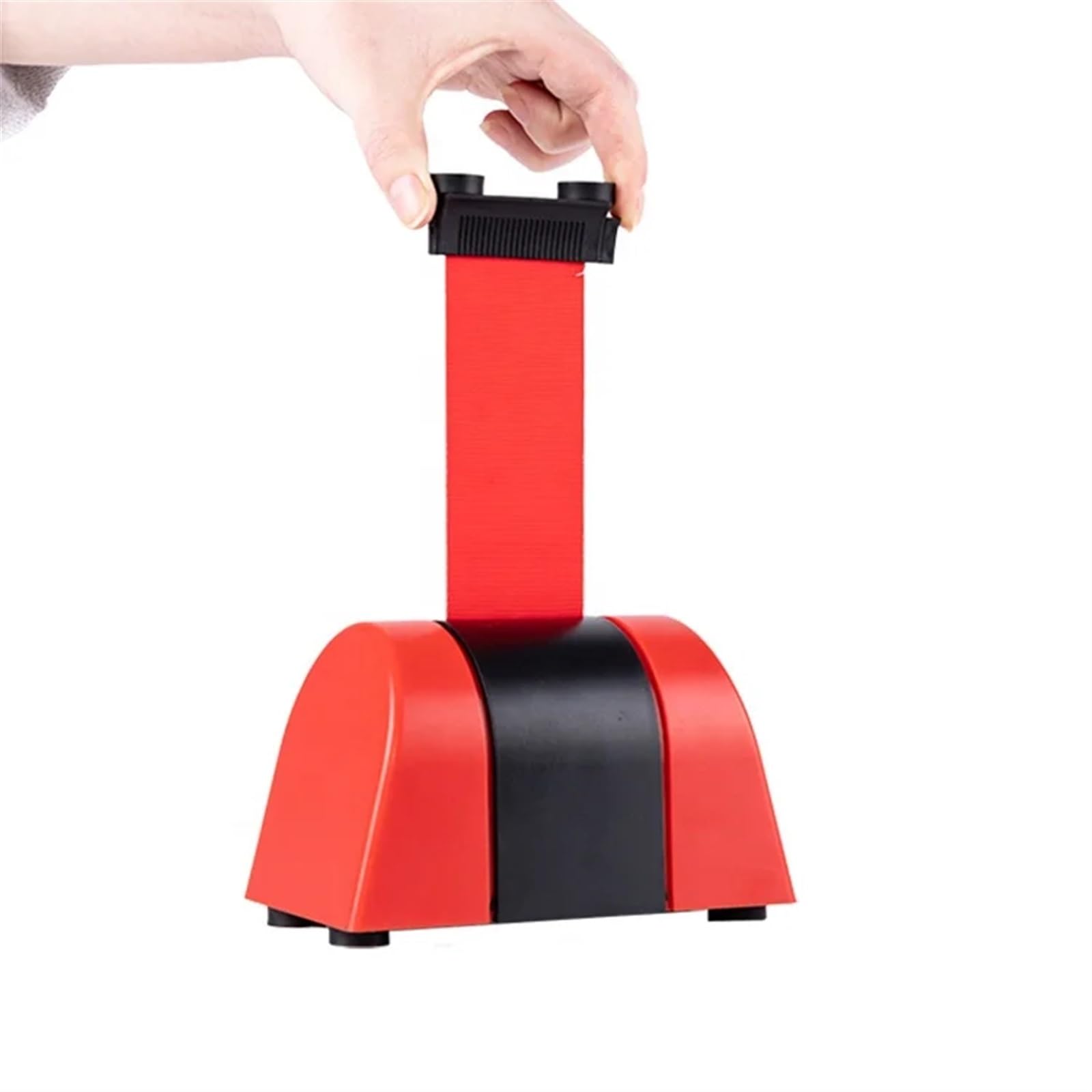Cinta Balizamiento Montado En Pared Barrera de tráfico retráctil nailon con imán for control multitudes, plástico rojo, 5 m, for montaje en pared para Aeropuertos