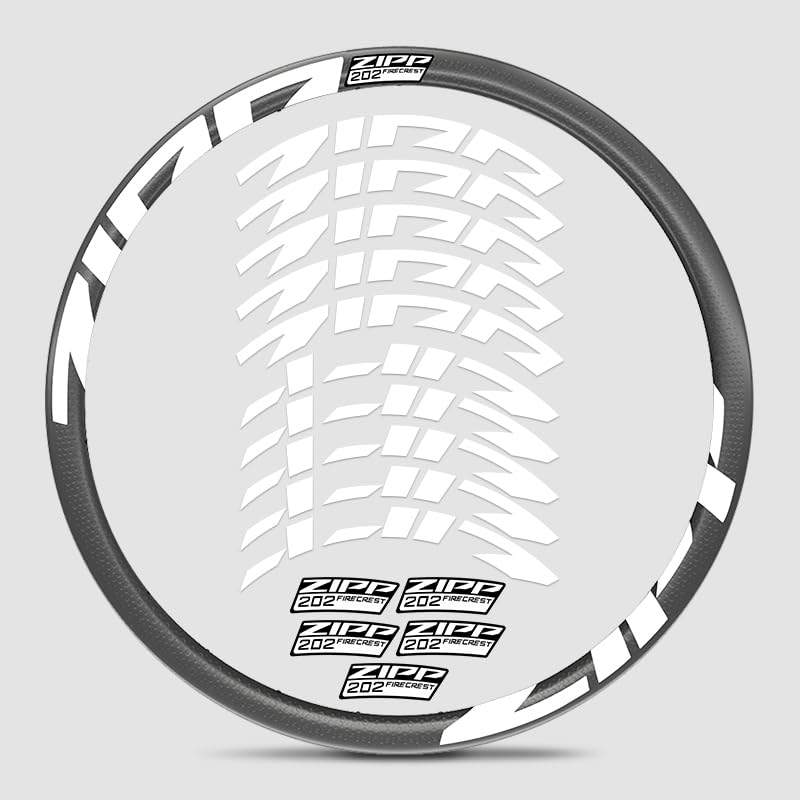 pour Zipp Firecrest 202 Vélo de Route 2021 - Ensemble d'autocollants de roue à jante en carbone | Décalcomanies de couleur personnalisées, résistantes aux rayures, graphismes de roue protégés UV