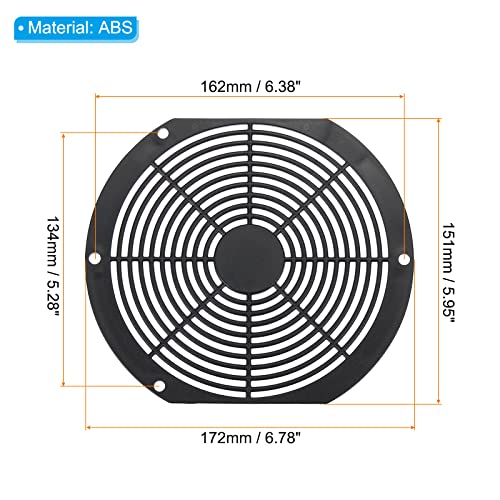 PATIKIL 172x151mm Fan Filter, 2 Pack ABS Plastic Ventilator Grill Protector Guard for 172mm Fan Protective Cover DIY, Black - Image 2