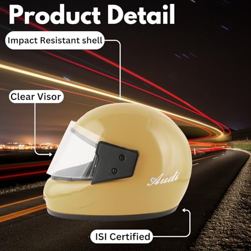 Image of Sage Square Audi Full Face Clear Visor Helmet | ISI Certified | High Standard Safety | Extra Comfort & Stylish