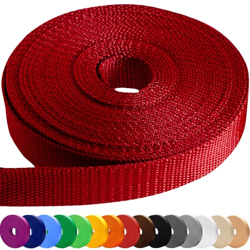 Image of TECEUM 3 /4 inch & 5 /8 inch & 1 inch & 1.5 inch & 2 inch Webbing - 10 25 50 Yards - 40+ Colors - Heavy Duty 1 Inch 1.5 Inch 2 Inch Backpack Straps - Webbing for Outdoors Indoors Crafting DIY