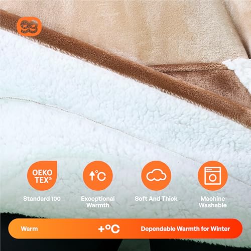 Image of Giggling Getup Wearable Blanket Hoodie for Women and Men Sherpa Fleece Hooded Blanket Sweatshirt Warm Cozy Sherpa Wearable Throw Oversized Hoodie with Giant Pocket & Sleeves for Adult Brown Sloth