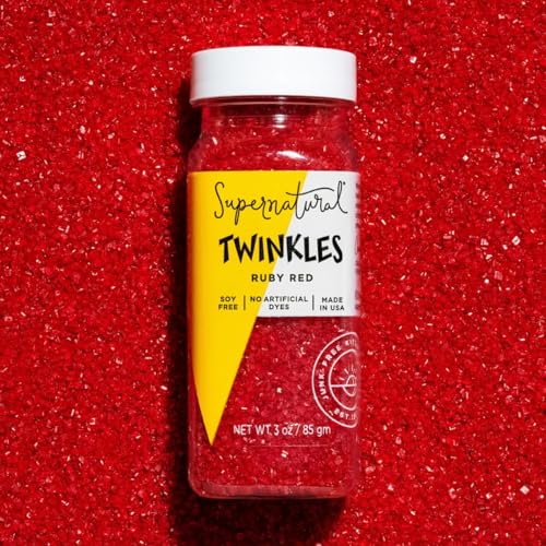 Image of Supernatural Twinkles Sprinkles, Ruby Red Sanding Sugar, Dye-Free, Vegan, 3oz, Made in USA
