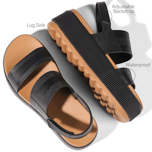 Image of Lovee Cosee Platform Water Sandals for Women Chunky Wedge Lug Sole Comfortable Waterproof Summer Walking Beach Shoes