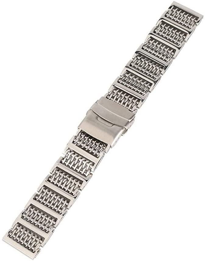 Bracelet montre réglable et fermoir pliable en maille acier robuste - 2