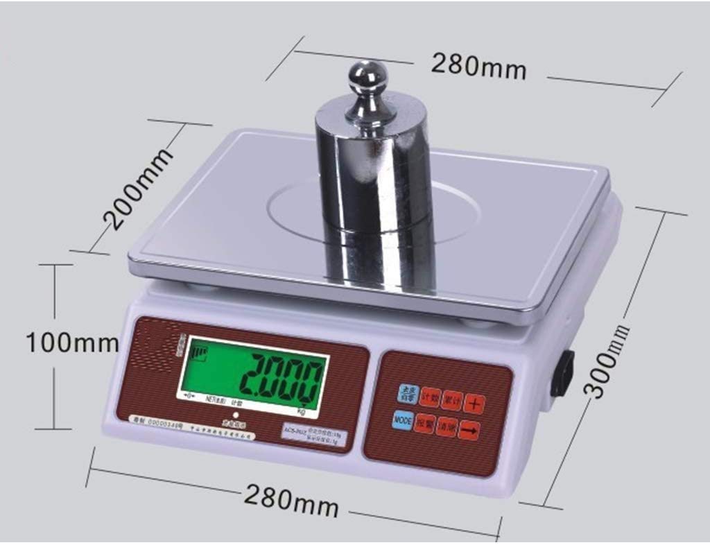 Wagi Elektroniczne Elektroniczna Waga Spożywcza Wagi Przemysłowe Ze Stali Nierdzewnej Cyfrowa Waga Wyświetlacz Lcd,White-30Kg/1G