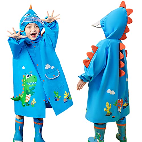 Kids Raincoat Boys Girls Toddler Rain Poncho Waterpoof Rain Jacket Children Cartoon Rainwear 4-6 Years