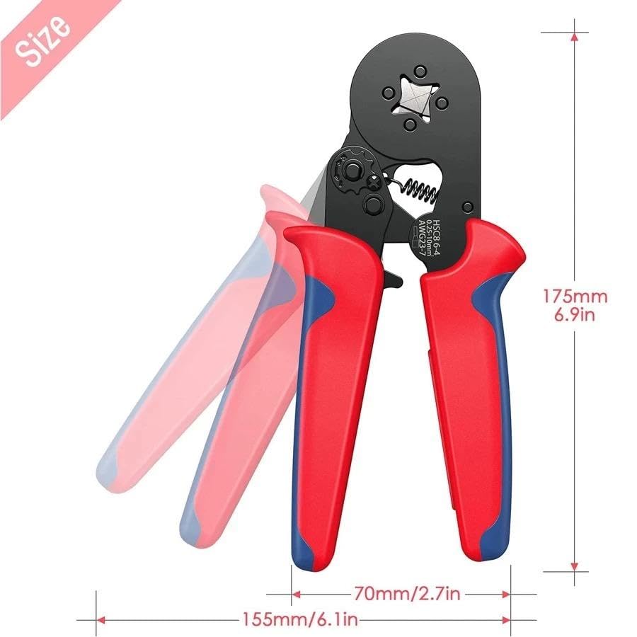 Image of NYTK RETAIL Ferrule Crimping Tool Kit with 1200PCS Wire End Ferrules & Crimper Plier, Wire Crimping Tool Kit Self-adjustable Ratchet Tool Set for AWG 23-7 Electrical Wire Connectors, 0.25-10mm