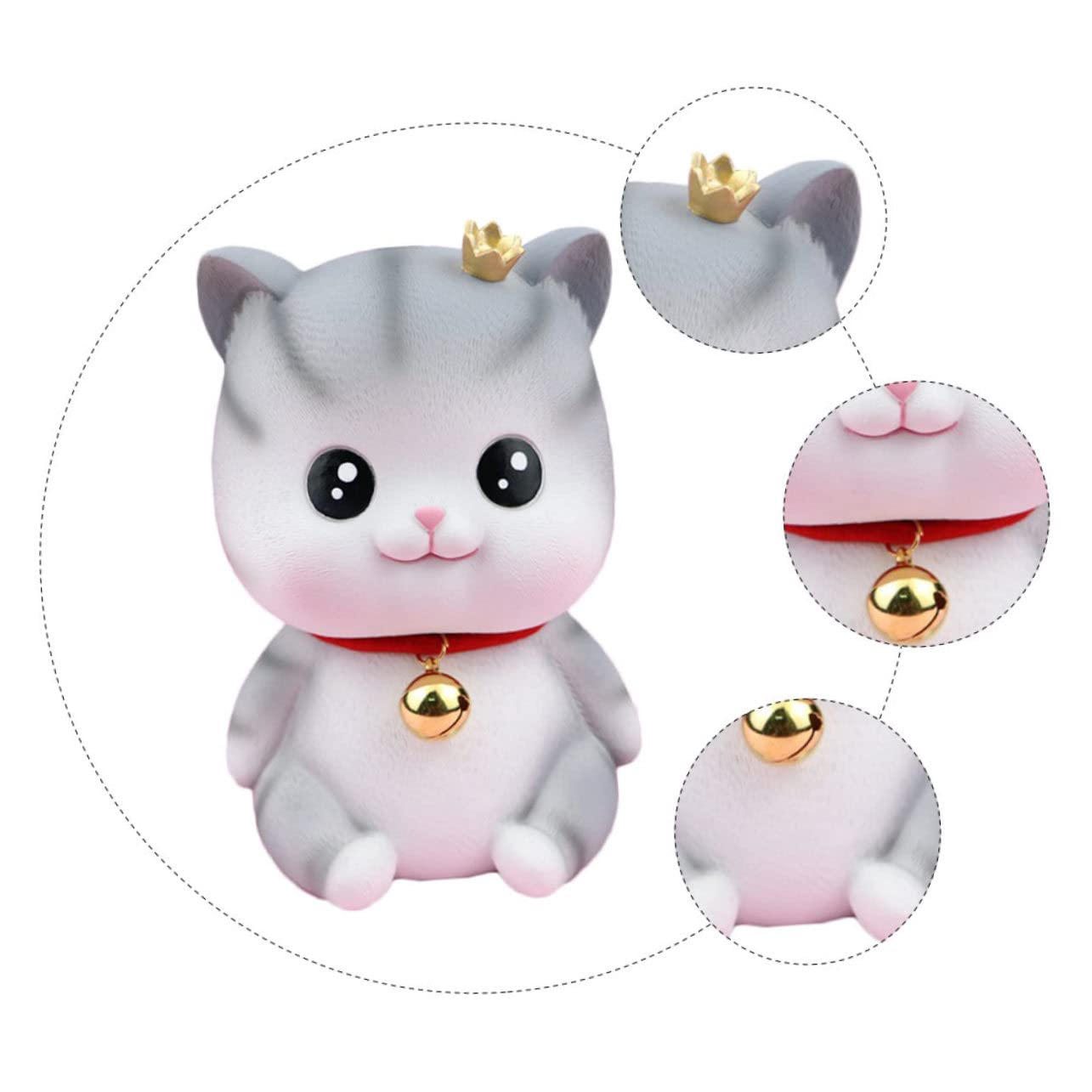 Hohopeti Tirelire Chat en Vinyle, Pot à Argenté pour Chatons, Motif Dessin Animé, pour Fille, Rangement de Monnaie, Décoration de Bureau Couleur Aléatoire