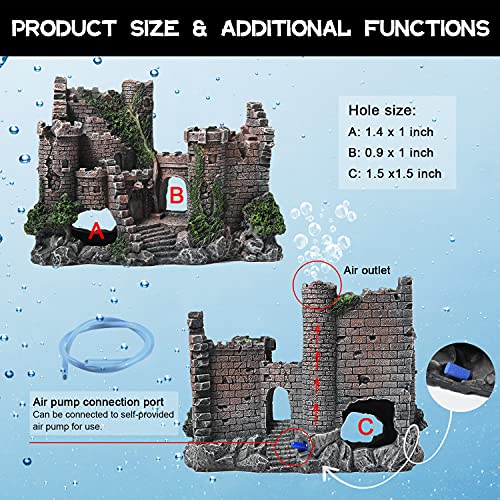 Aquarium Decorations- Castle Fish Tank Bubbler Decorations For Aquatic Pets To Breed Play And Rest Fish Decorations For Tank #TOP3