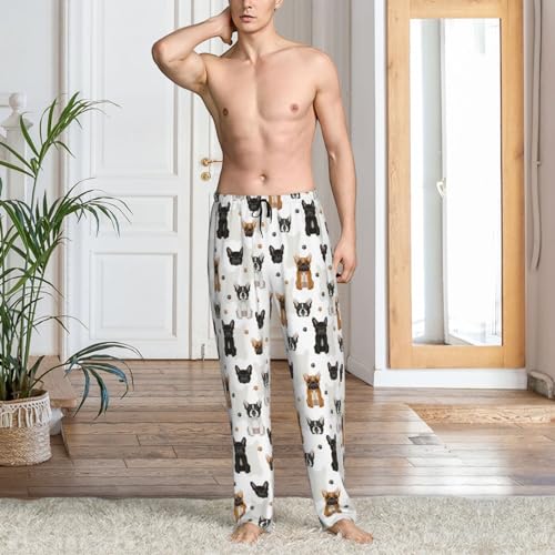 Novastar Mens Pajama Pants Bottoms with Pockets- Cute French Bulldog_D Soft Mens Pj Pants, Comfy Men Lounge Pants2